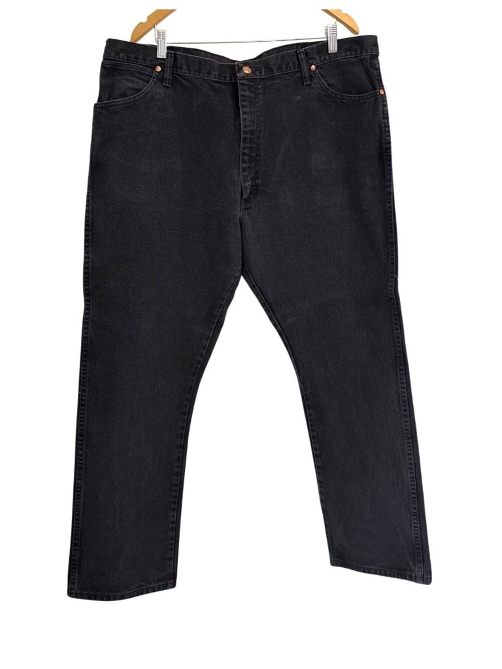 Wrangler Mens Black Relaxed Fit Jeans 42x32 100% Cotton